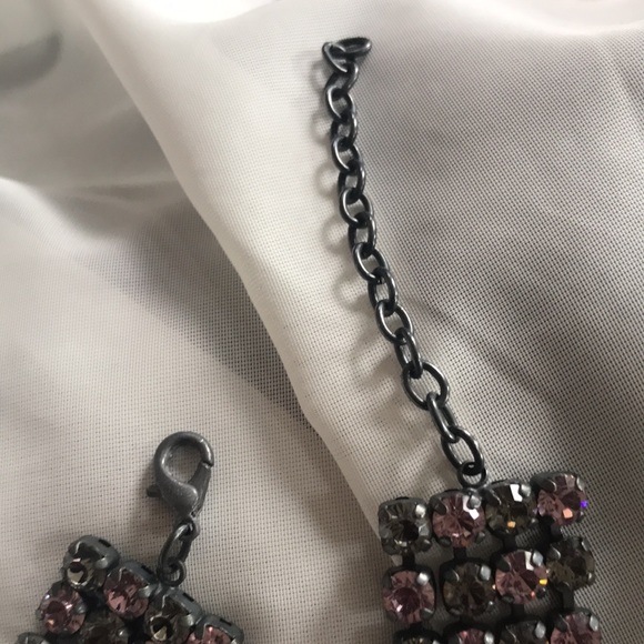 Atlantis Pink & Gray Swarovski Crystal Choker Necklace NEW - Picture 6 of 6